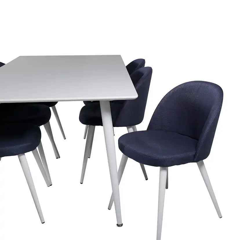 Matgrupp Venture Home Polar med 6 Velvet stolar