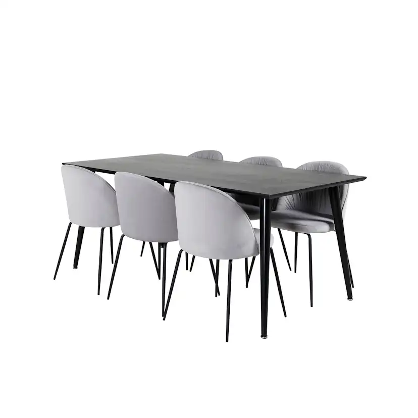 Matgrupp Venture Home Dipp med 6 Wrinkles stolar