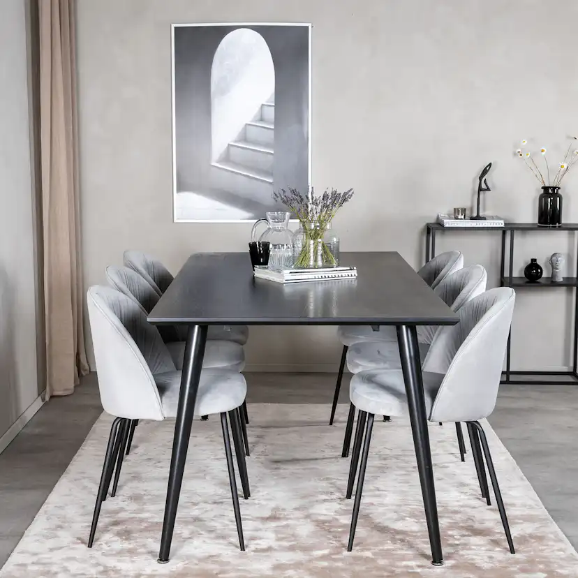 Matgrupp Venture Home Dipp med 6 Wrinkles stolar