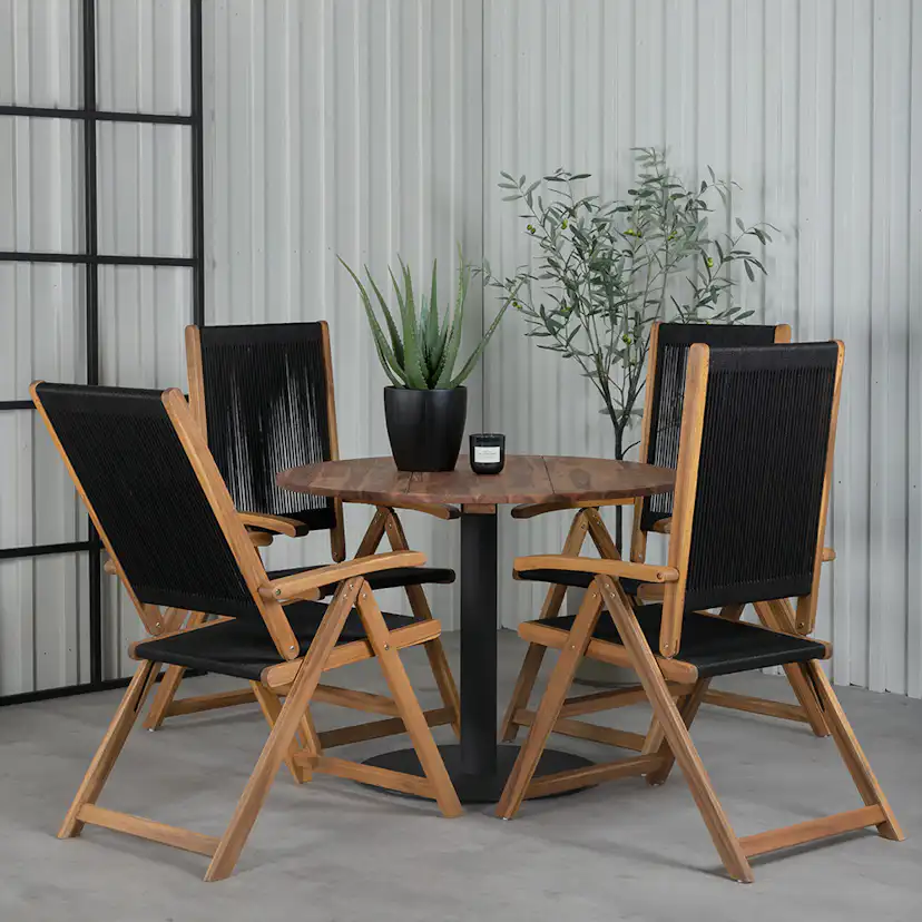 Matgrupp Venture Home Canne med 4 Jimbo Vikbara Matstolar