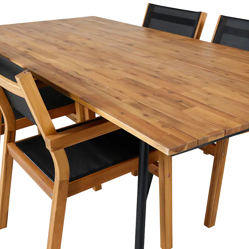 Matgrupp Venture Home Chane med 4 Vum Stapelbara Matstolar