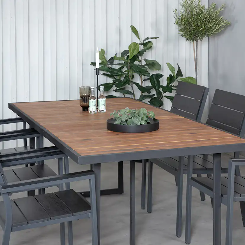 Matgrupp Venture Home King med 6 Lede Stapelbara Matstolar