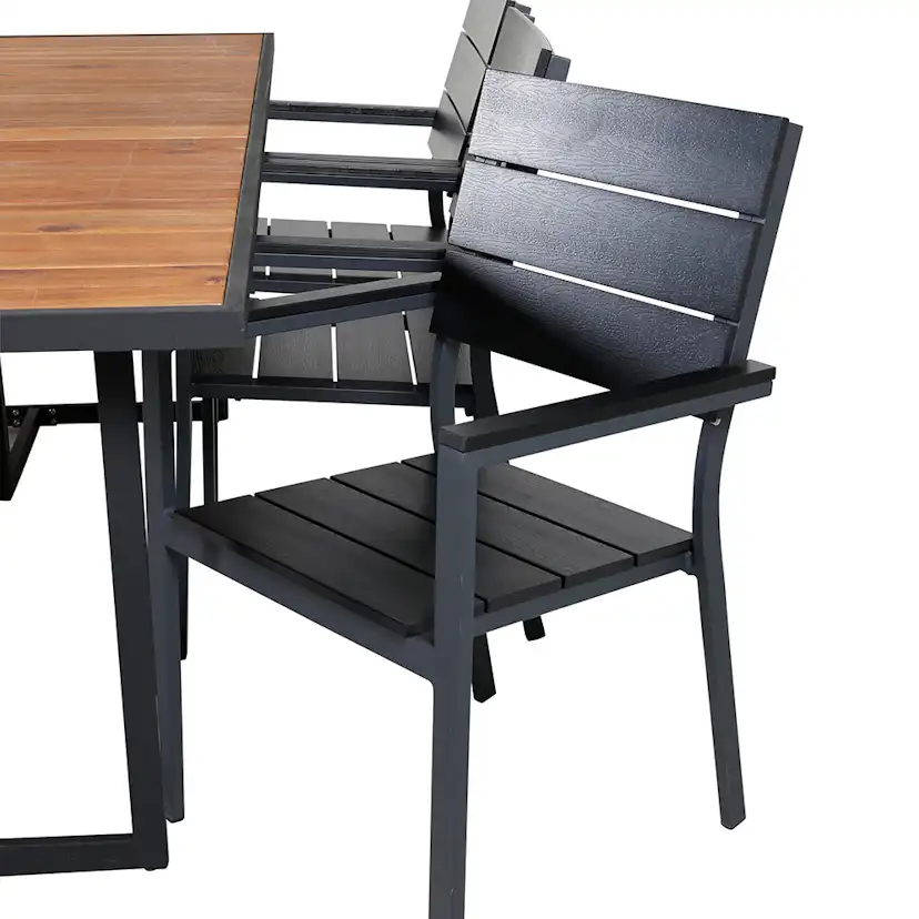 Matgrupp Venture Home King med 6 Lede Stapelbara Matstolar