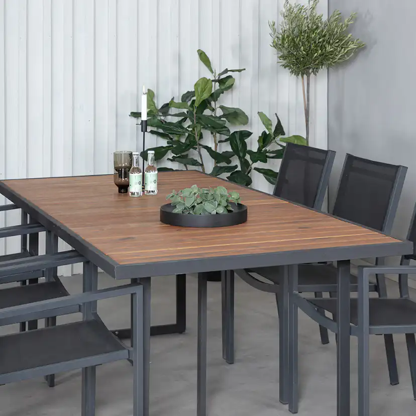 Matgrupp Venture Home King med 6 Curz Stapelbara Matstolar