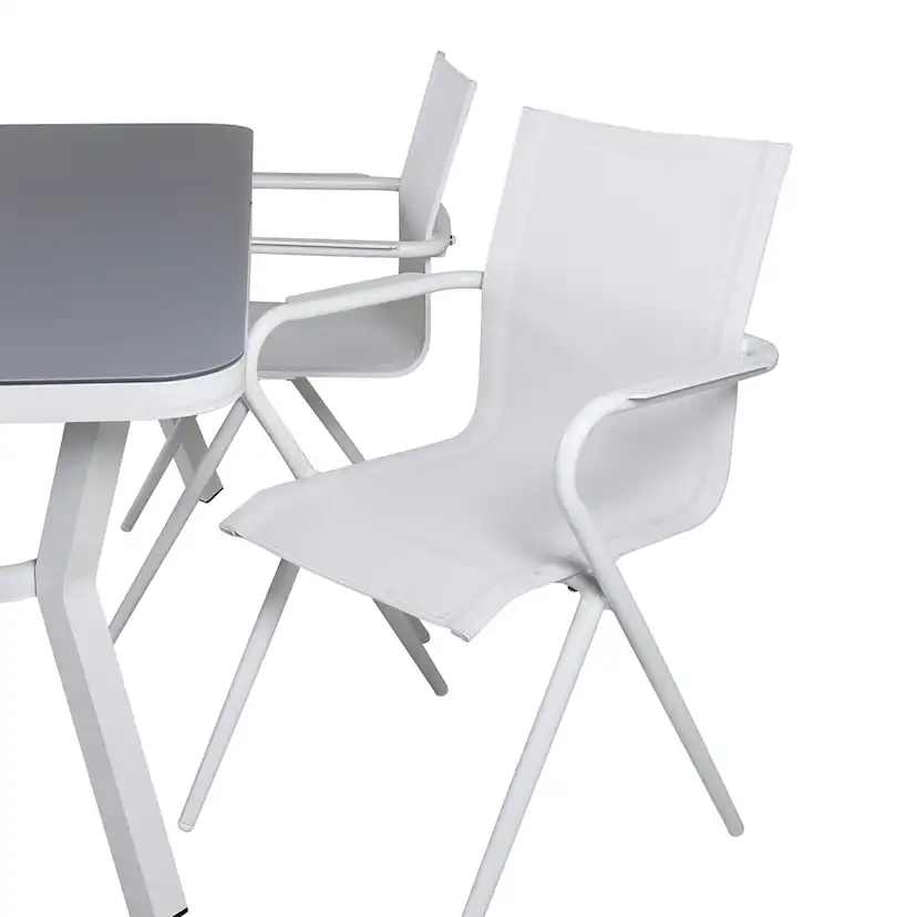 Matgrupp Utomhus Venture Home Vyn Vit med 4 Anve Trädgårdsstolar