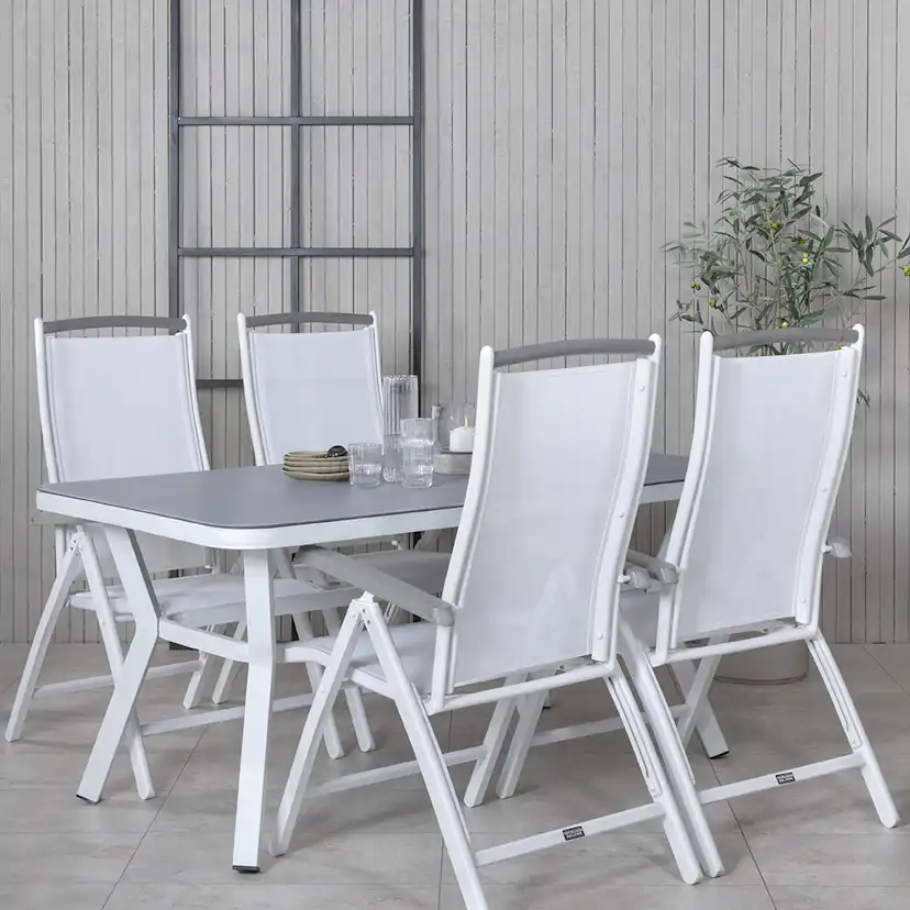 Matgrupp Utomhus Venture Home Vyn med 4 Arz Trädgårdsstolar Vit