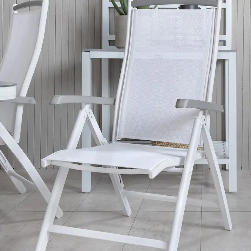 Matgrupp Utomhus Venture Home Vyn med 4 Arz Trädgårdsstolar Vit