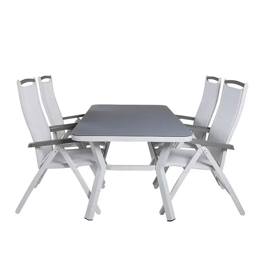 Matgrupp Utomhus Venture Home Vyn med 4 Arz Trädgårdsstolar Vit