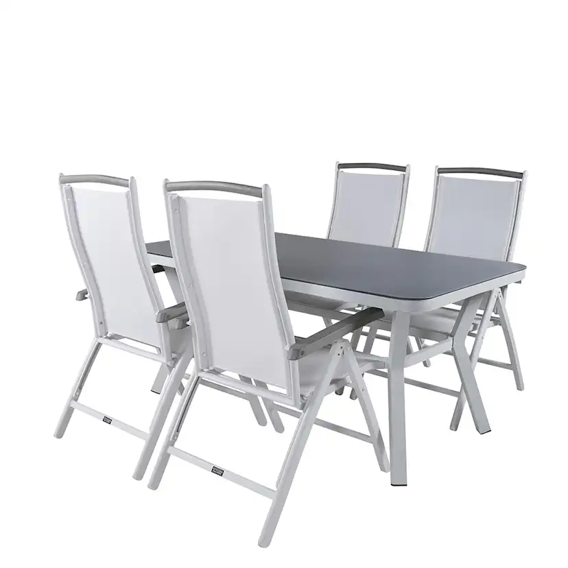 Matgrupp Utomhus Venture Home Vyn med 4 Arz Trädgårdsstolar Vit