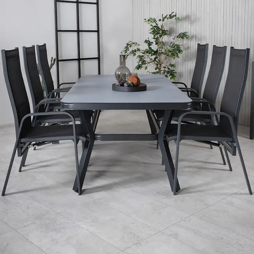 Matgrupp Utomhus Venture Home Vyn med 6 Curz Trädgårdsstolar