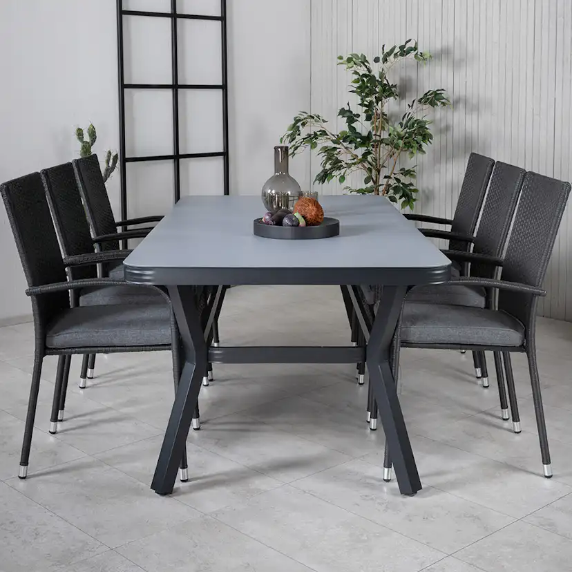 Matgrupp Utomhus Venture Home Vyn med 6 Hanna Trädgårdsstolar