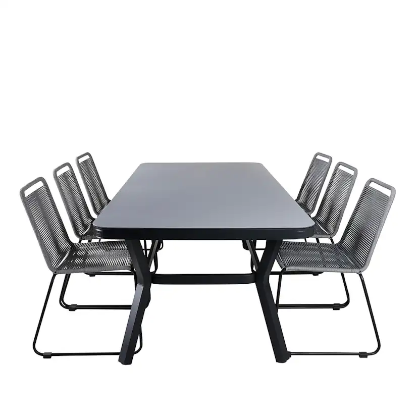 Matgrupp Utomhus Venture Home Vyn Aluminium med 6 Lumi Trädgårdsstolar