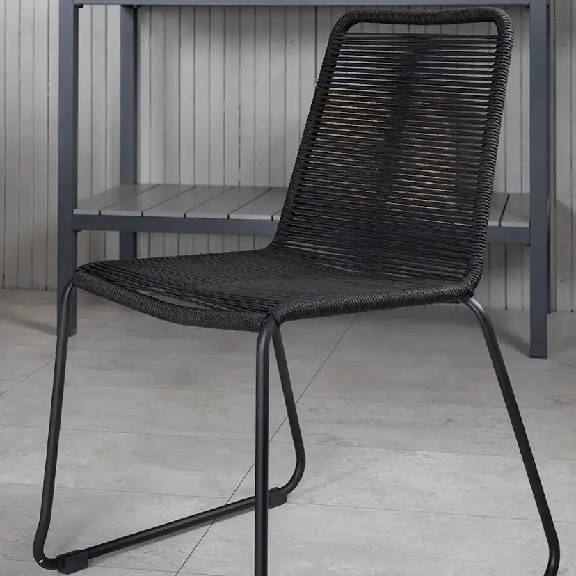 Matgrupp Utomhus Venture Home Vyn med 6 Lumi Stapelbara Trädgårdsstolar