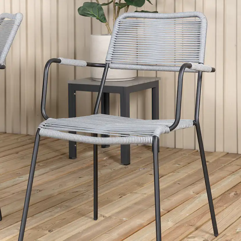 Matgrupp Utomhus Venture Home Aleyna 224 med 8 Leon Trädgårdsstolar