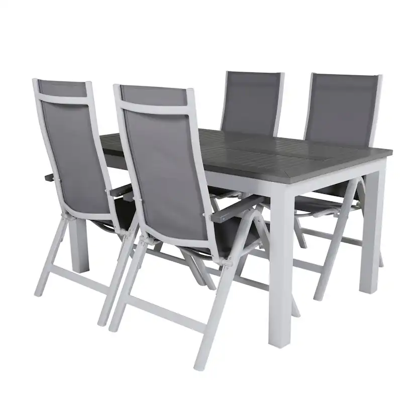 Matgrupp Venture Home Aleyna 152 Vit med 4 Aleyna Positionsstolar