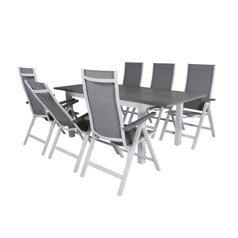 Matgrupp Venture Home Aleyna 152 Vit med 6 Aleyna Positionsstolar