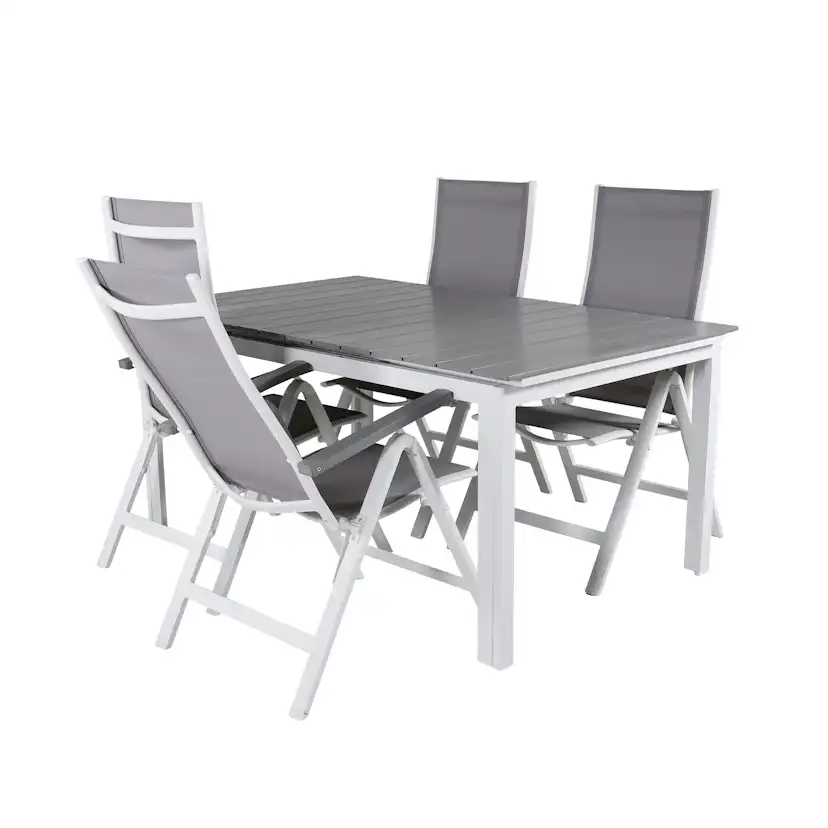 Matgrupp Venture Home Lova 160 Vit med 4 Aleyna Positionsstolar