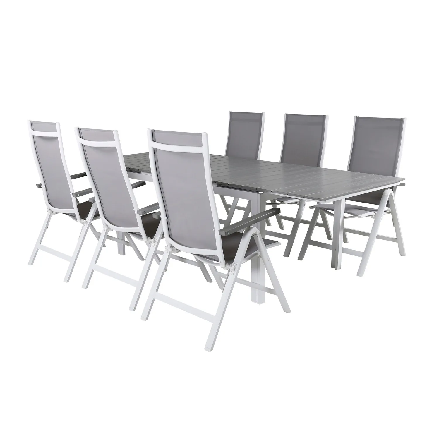 Matgrupp Venture Home Lova 160 Vit med 6 Aleyna Positionsstolar