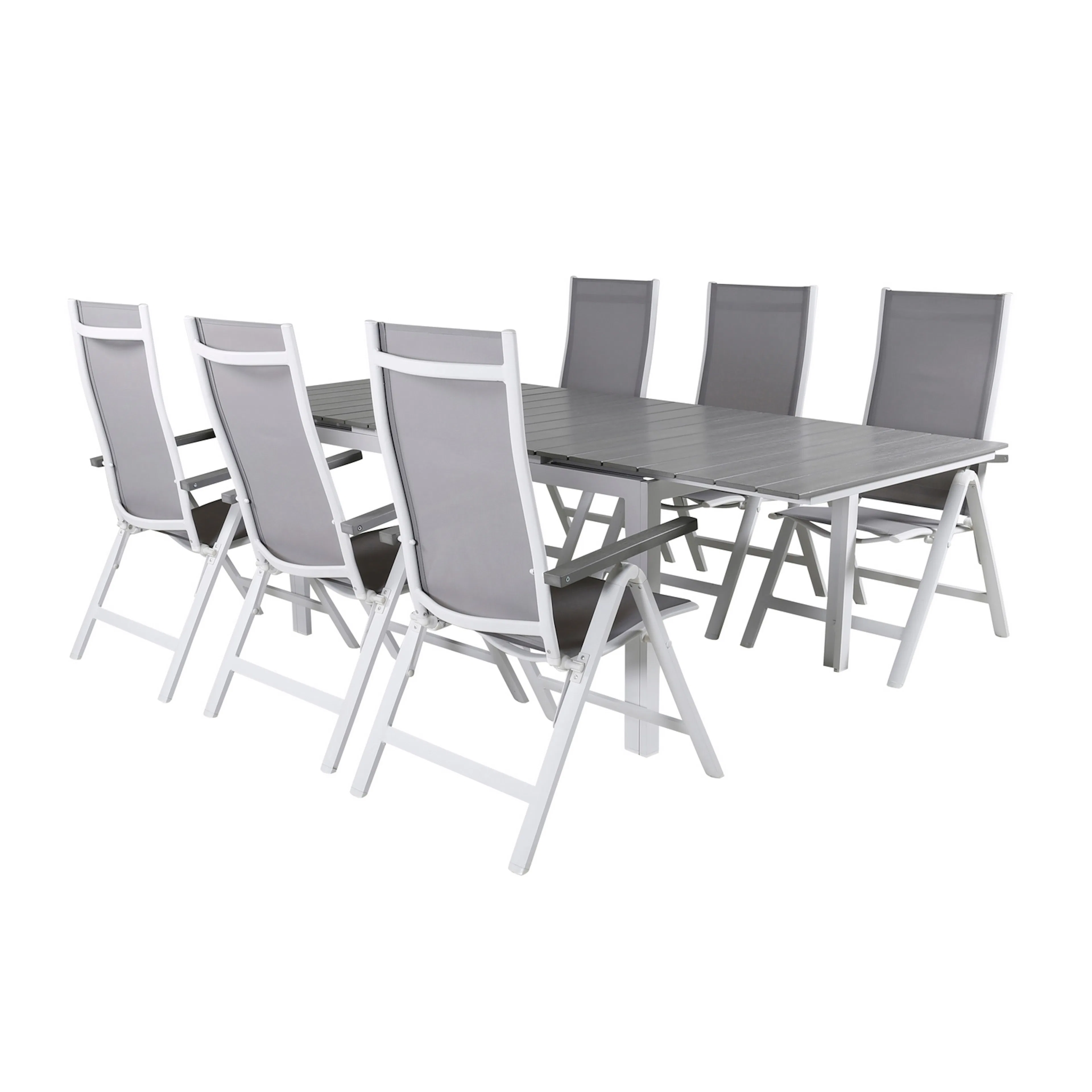 Matgrupp Venture Home Lova 160 Vit med 6 Aleyna Positionsstolar