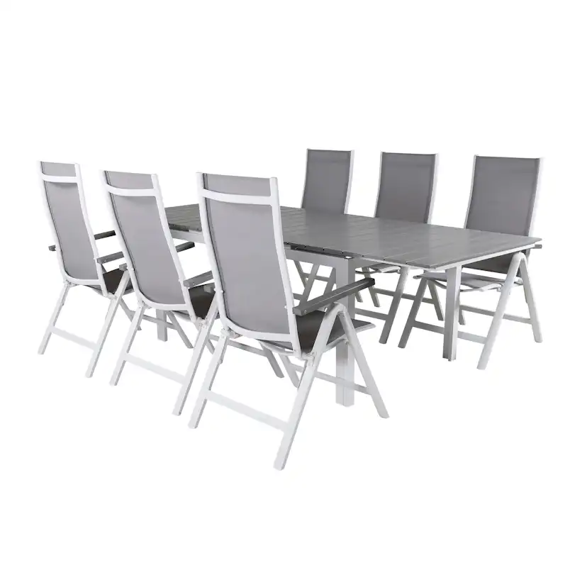 Matgrupp Venture Home Lova 160 Vit med 6 Aleyna Positionsstolar