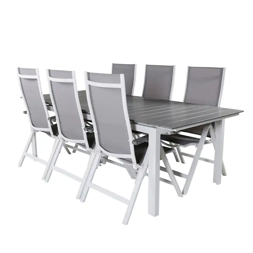 Matgrupp Venture Home Lova 224 Vit med 6 Aleyna Positionsstolar