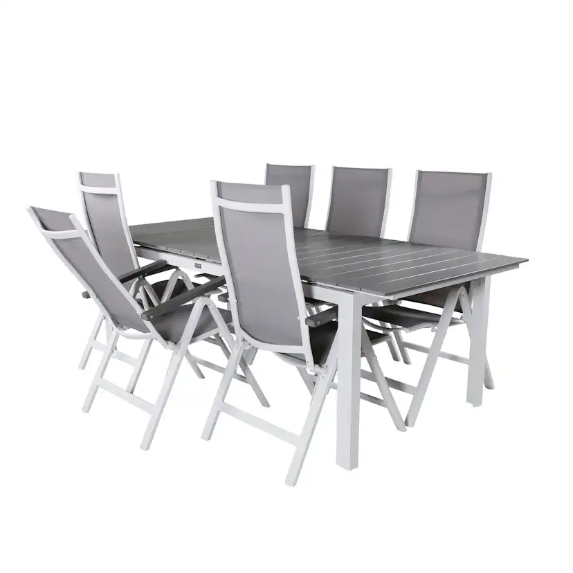 Matgrupp Venture Home Lova 224 Vit med 6 Aleyna Positionsstolar