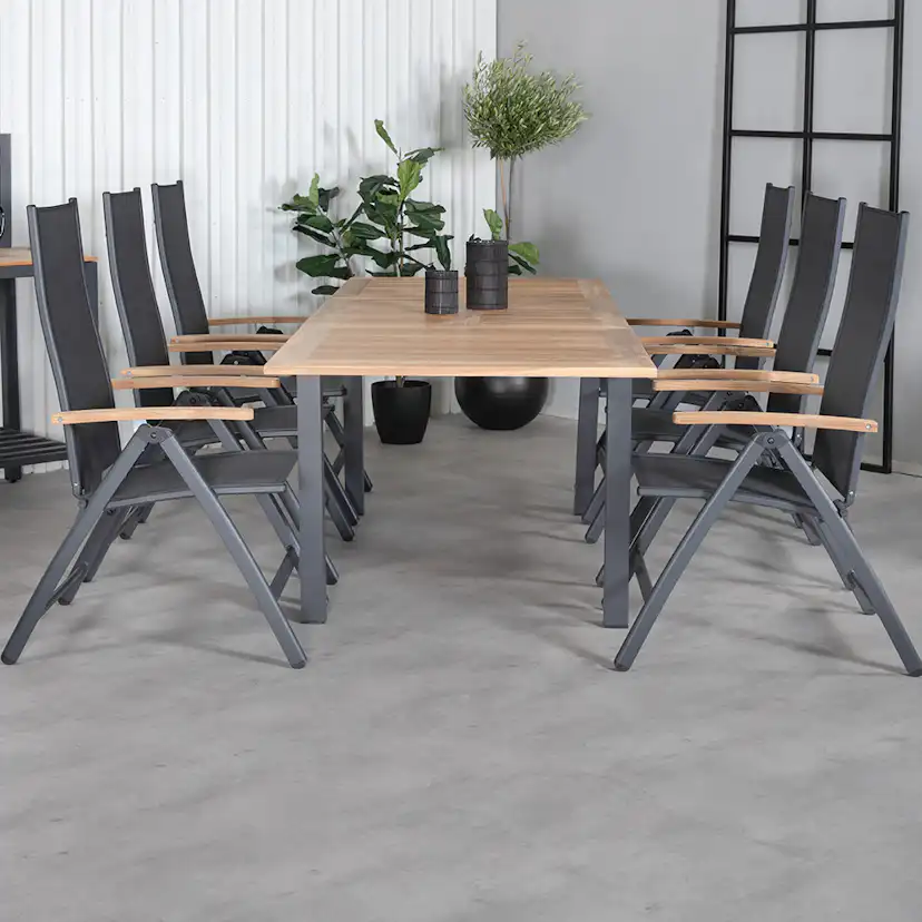 Matgrupp Utomhus Venture Home Perla 152 med 6 Perla PositionsTrädgårdsstolar