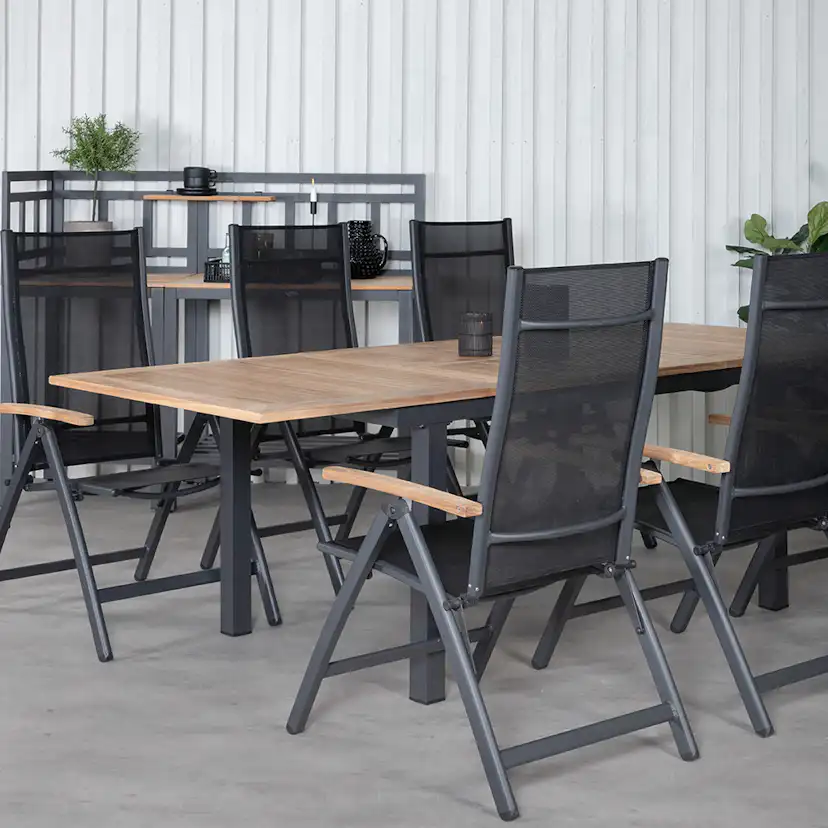 Matgrupp Utomhus Venture Home Perla 152 med 6 Perla PositionsTrädgårdsstolar