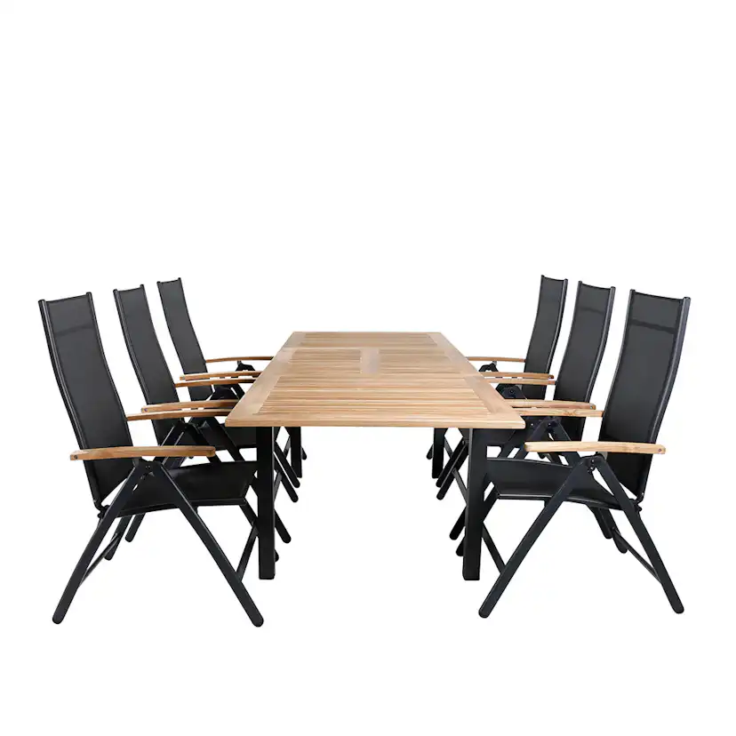 Matgrupp Utomhus Venture Home Perla 152 med 6 Perla PositionsTrädgårdsstolar