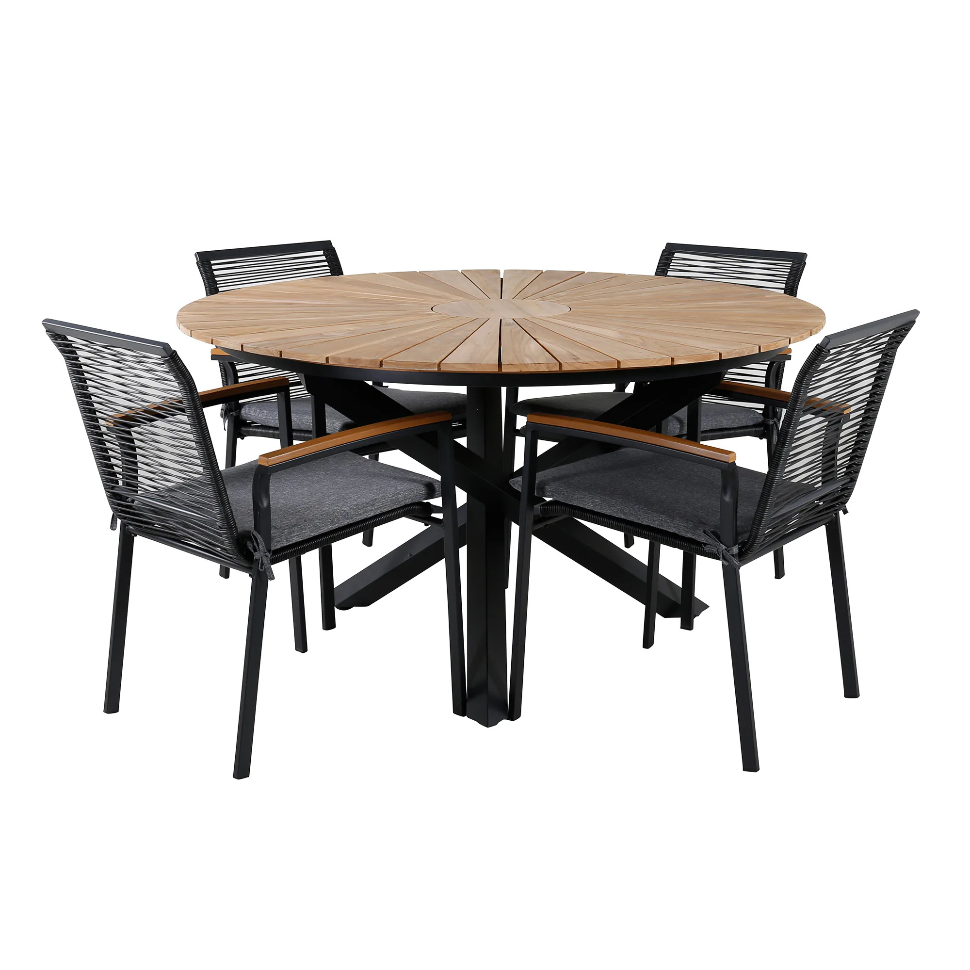 Matgrupp Utomhus Venture Home Meya med 4 Douglas Trädgårdsstolar