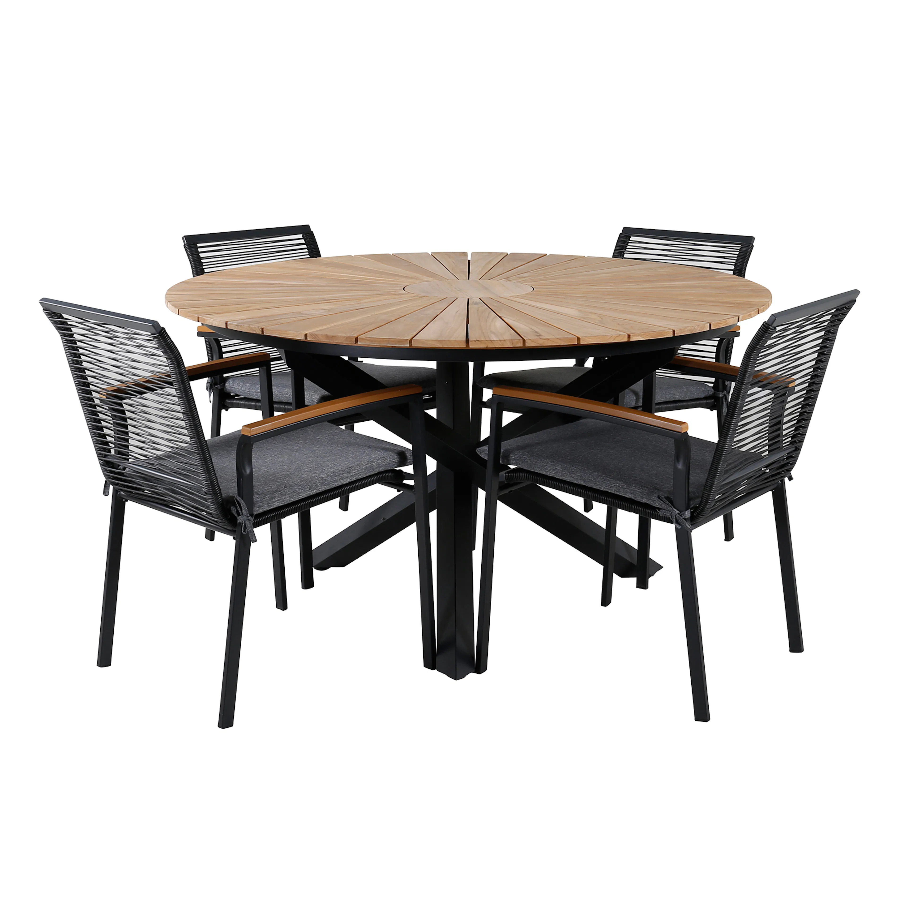 Matgrupp Utomhus Venture Home Meya med 4 Douglas Trädgårdsstolar