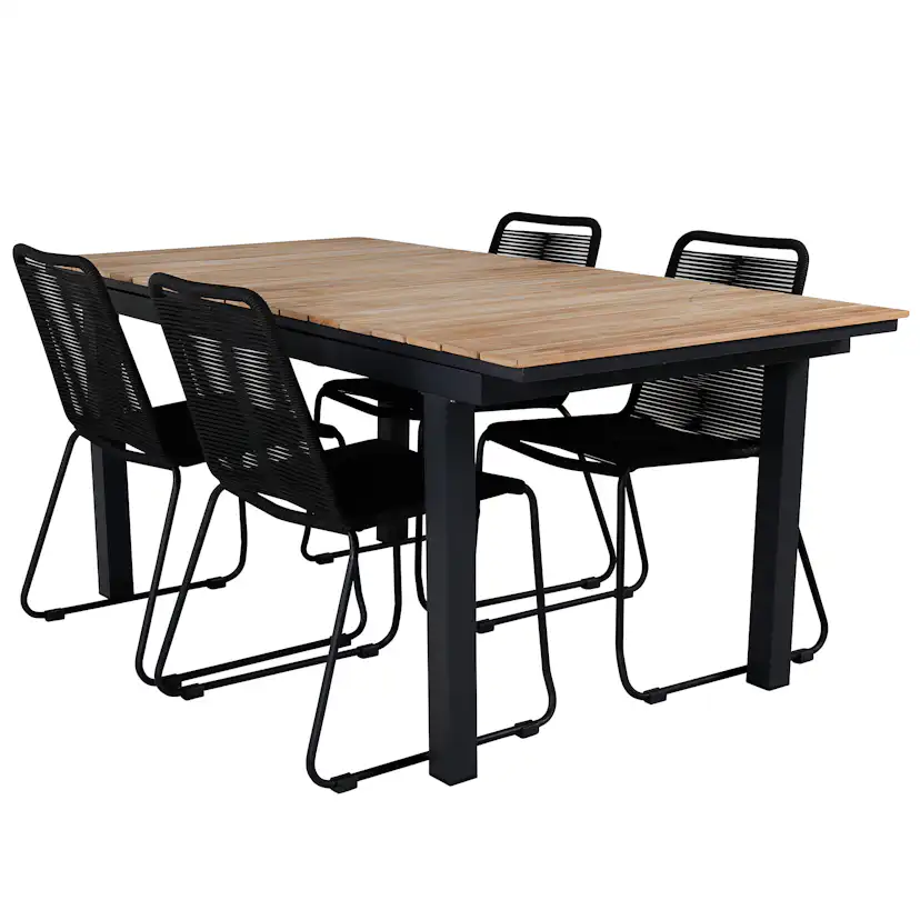 Matgrupp Utomhus Venture Home Mendi med 4 Levi Trädgårdsstolar