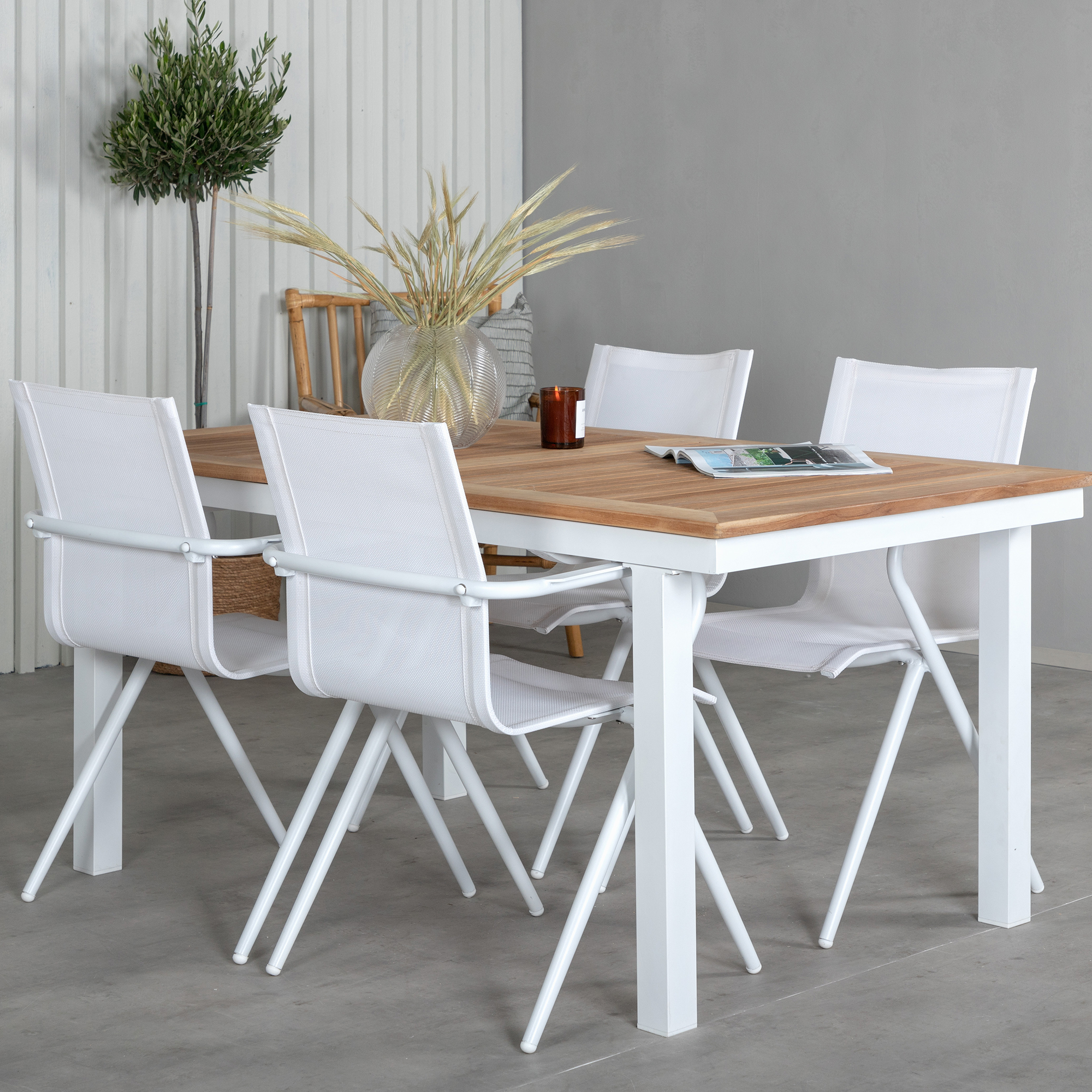 Matgrupp Utomhus Venture Home Pave med 4 Act Trädgårdsstolar L: 160 cm