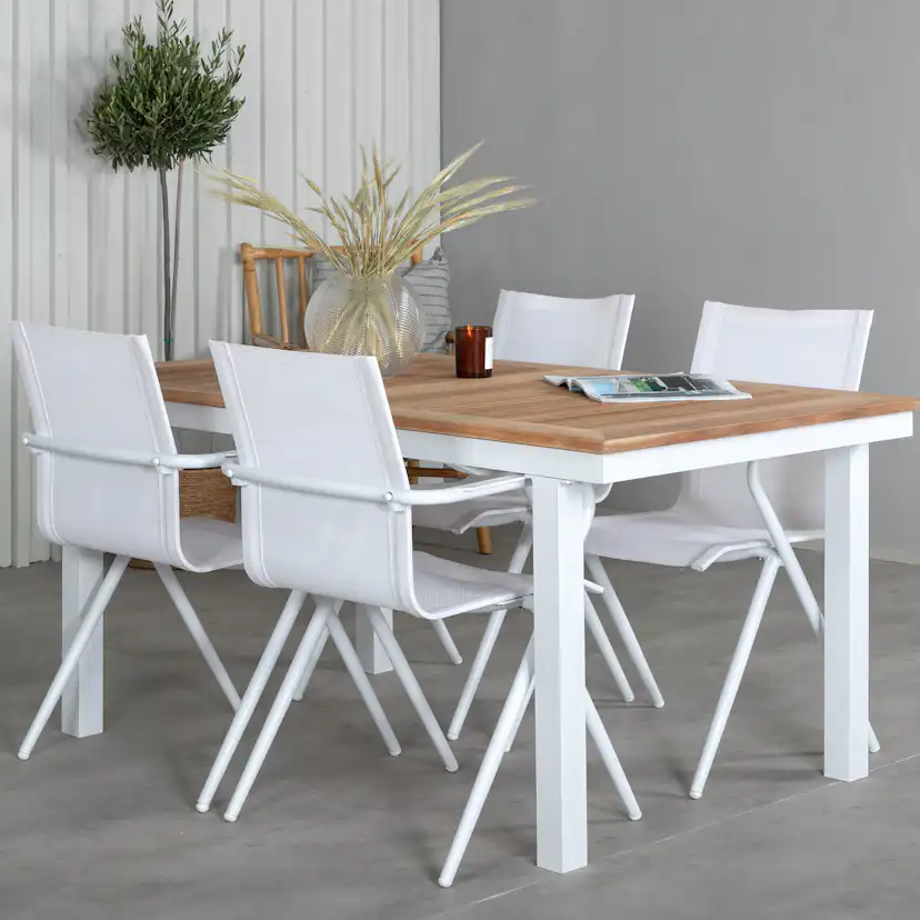 Matgrupp Utomhus Venture Home Pave med 4 Act Trädgårdsstolar L: 160 cm