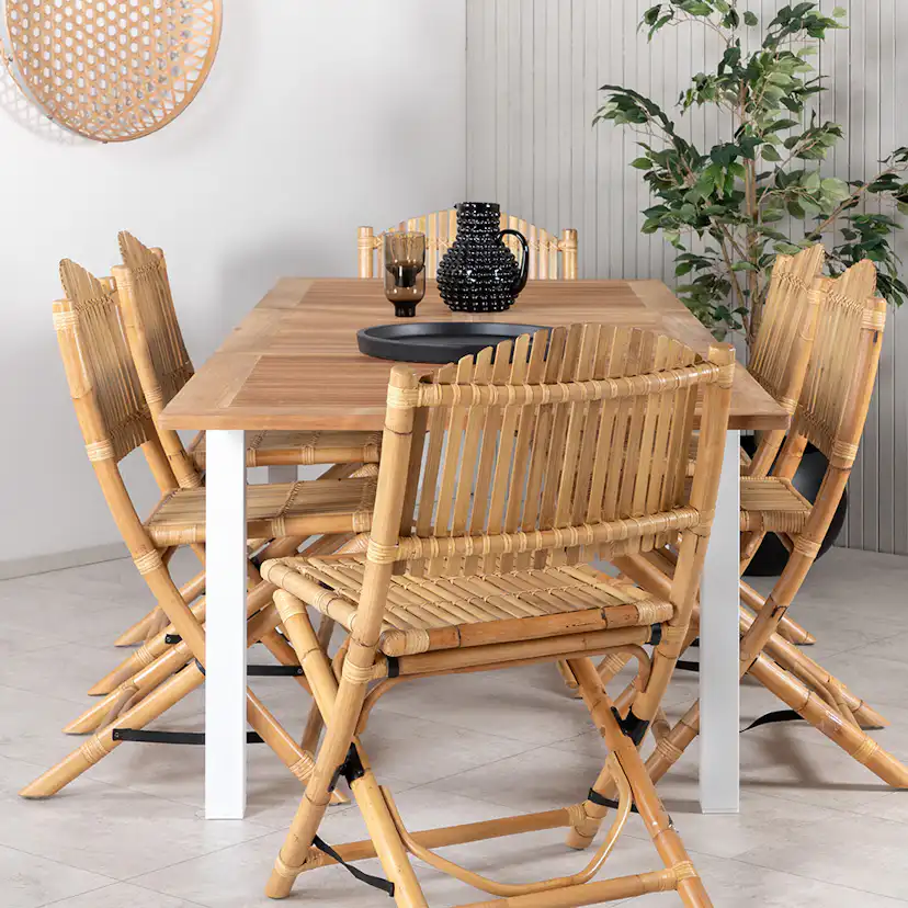 Matgrupp Utomhus Venture Home Pave med 6 Cane Trädgårdsstolar