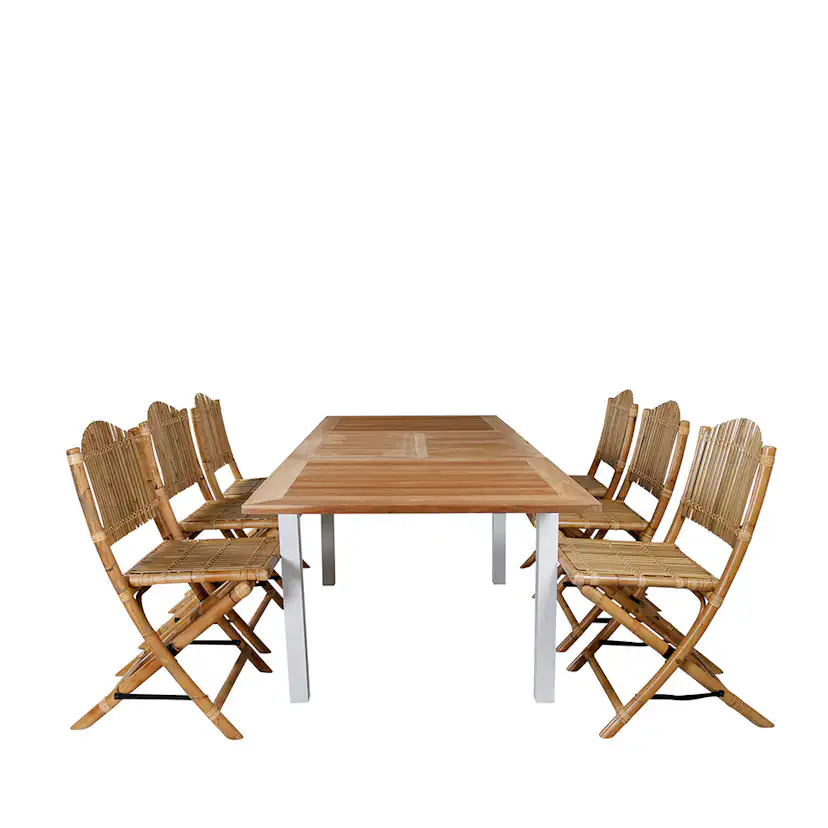 Matgrupp Utomhus Venture Home Pave med 6 Cane Trädgårdsstolar