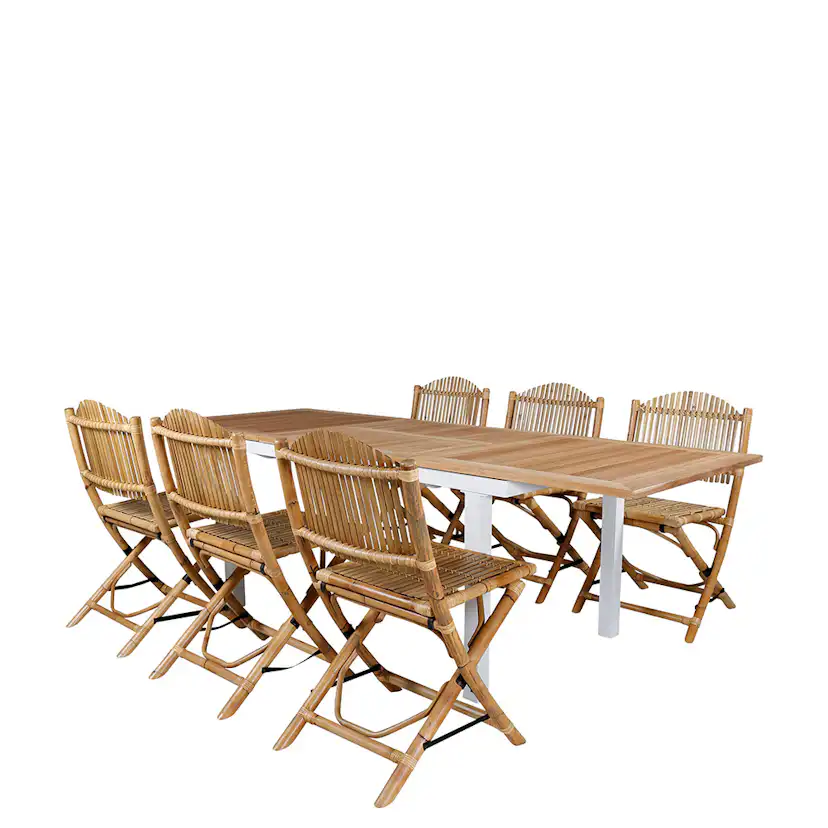 Matgrupp Utomhus Venture Home Pave med 6 Cane Trädgårdsstolar