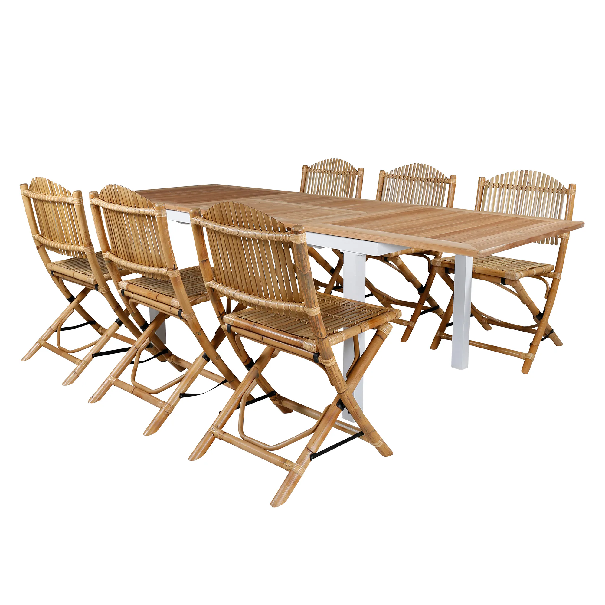 Matgrupp Utomhus Venture Home Pave med 6 Cane Trädgårdsstolar