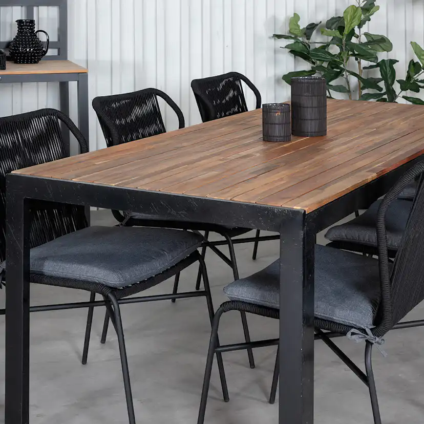 Matgrupp Utomhus Venture Home Bois med 6 Julle Trädgårdsstolar