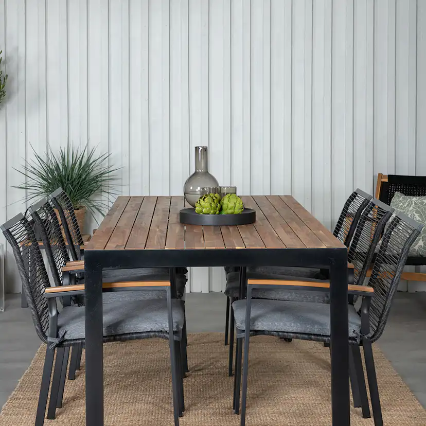 Matgrupp Utomhus Venture Home Bois med 6 Deni Trädgårdsstolar