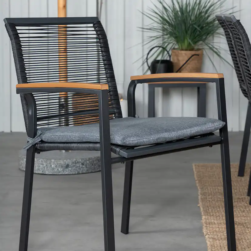 Matgrupp Utomhus Venture Home Bois med 6 Deni Trädgårdsstolar