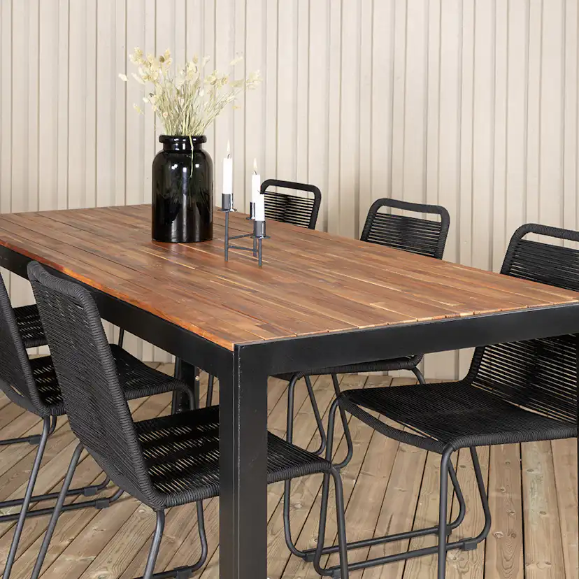 Matgrupp Utomhus Venture Home Bois med 6 Levi Trädgårdsstolar