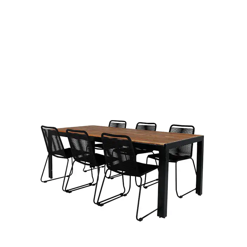 Matgrupp Utomhus Venture Home Bois med 6 Levi Trädgårdsstolar