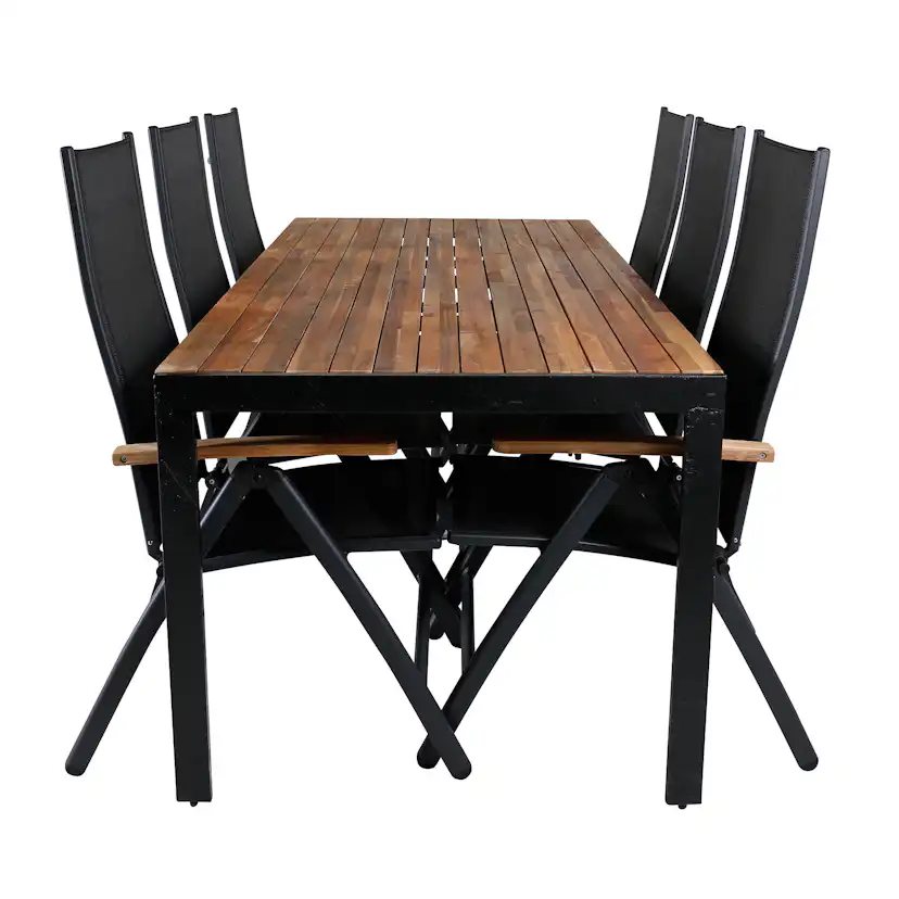 Matgrupp Utomhus Venture Home Berfin med 6 Perla Trädgårdsstolar