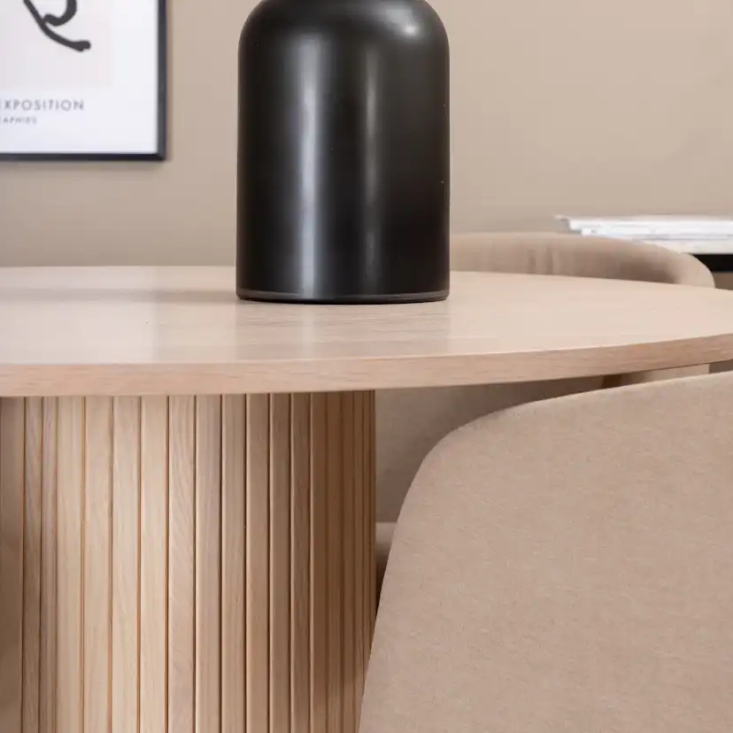 Matgrupp Venture Home Bianca Rund med 4 Bergen Stolar Polyester