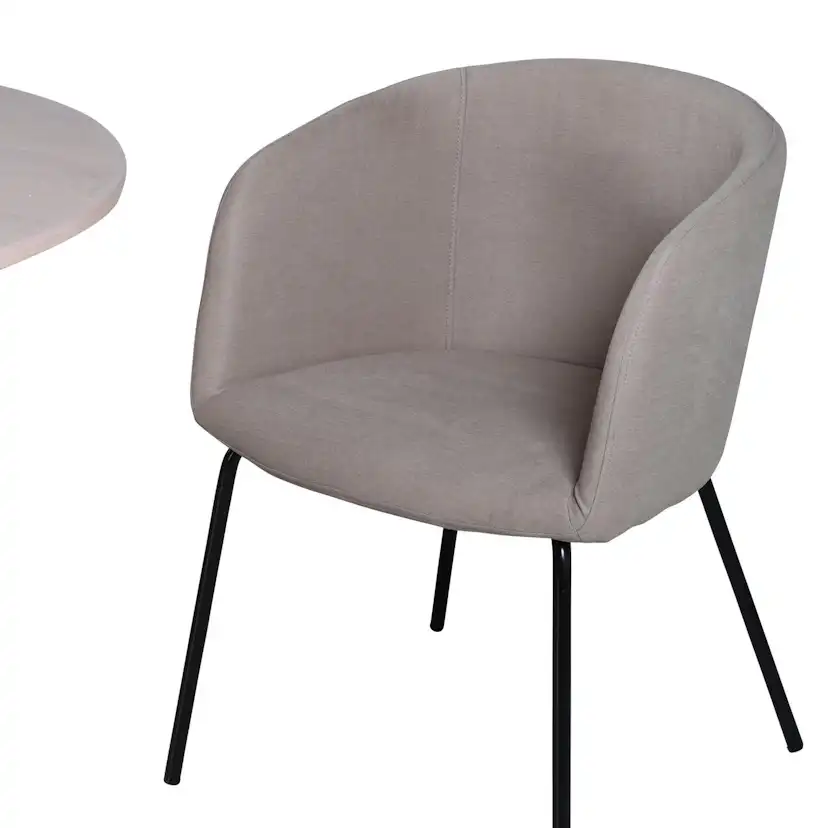 Matgrupp Venture Home Bianca Rund med 4 Bergen Stolar Polyester