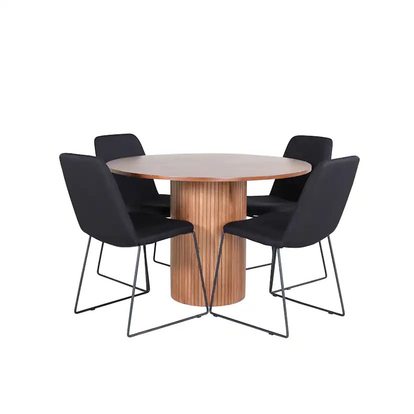 Matgrupp Venture Home med Bianca Matbord och 4 Muscot Matstolar