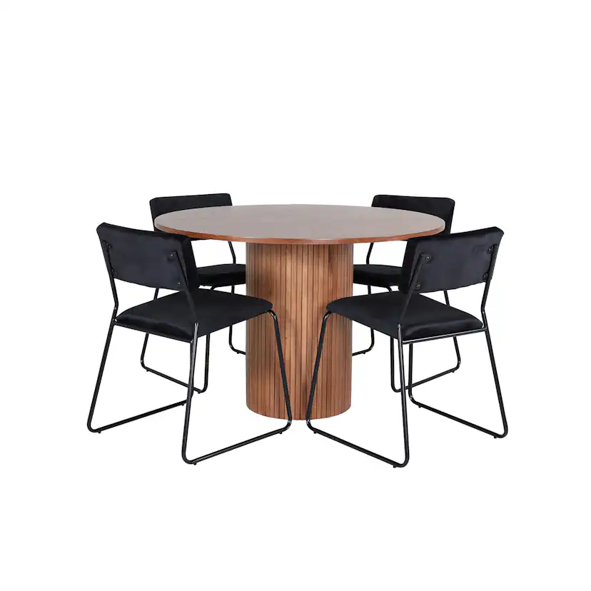 Matgrupp Venture Home med Bianca Matbord och 4 Kungshamn Matstolar i Sammet