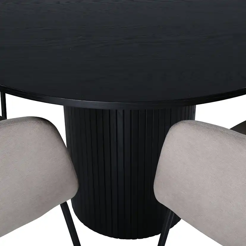 Matgrupp Venture Home Bianca Rund med 4 Bergen Stolar