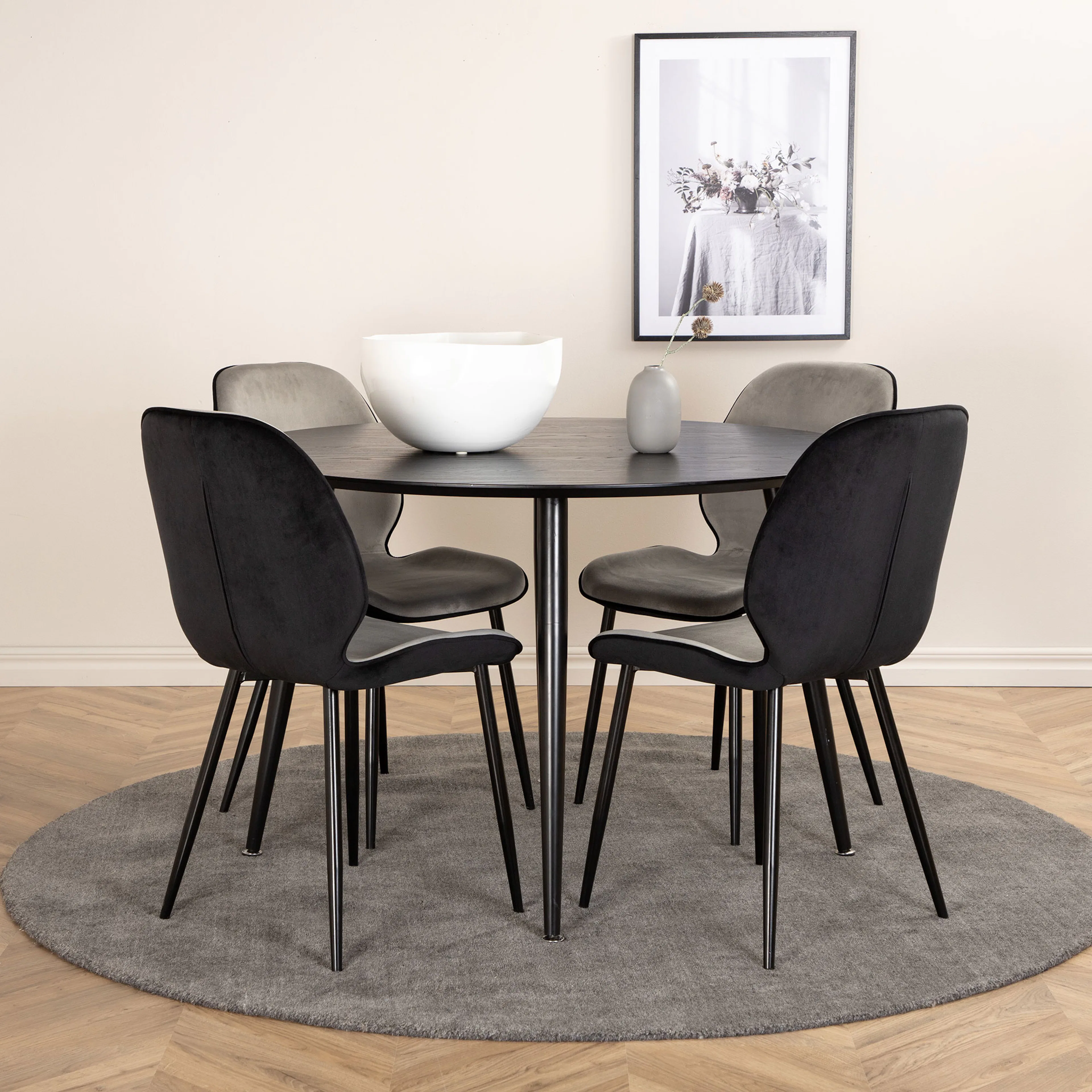 Matgrupp Venture Home Dipp Ø115 cm med 4 Emma Stolar